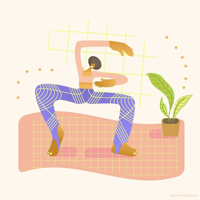 朝日に照らされた部屋でヨガをする女性