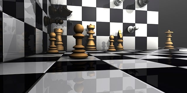将棋盤と駒が並べられた様子