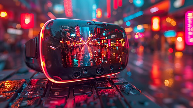 VRゴーグルを装着して転びそうになっている人物