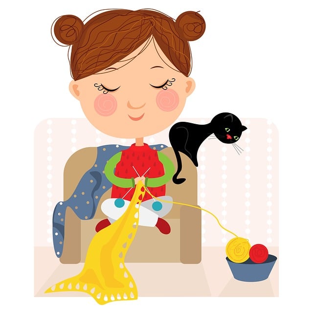 編み物の基本ステップを示すイラストや写真が並び、初心者でも理解しやすい構成