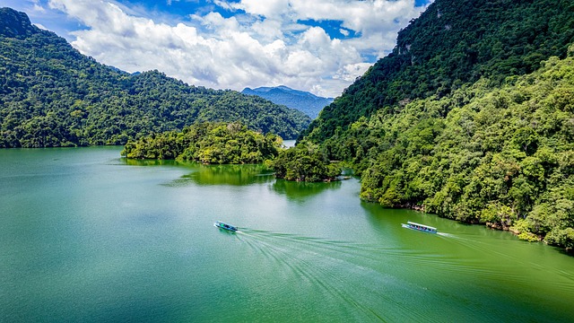 ドローンで空撮された美しい風景