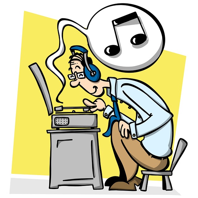 ヘッドホンを装着して音楽を聴きながらリラックスしている人物