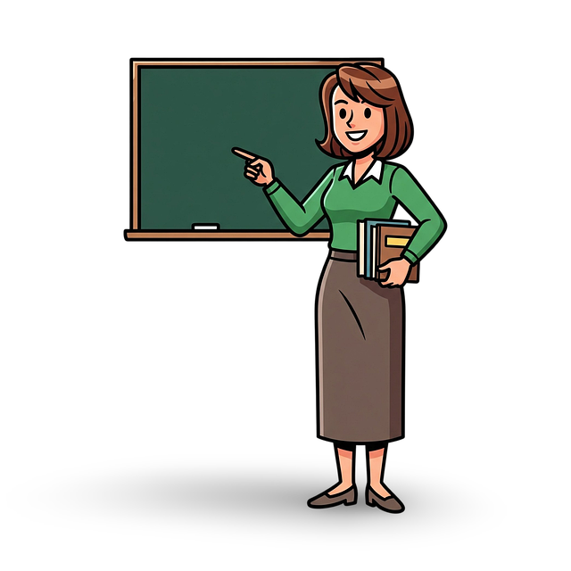 キーボードスタンドについて質問に答えるインストラクターと生徒