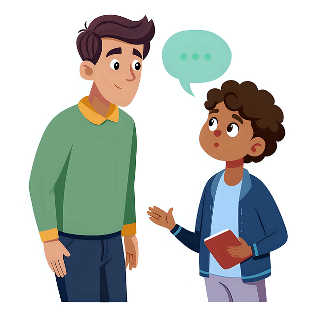 質問と回答の吹き出しが並ぶイラスト