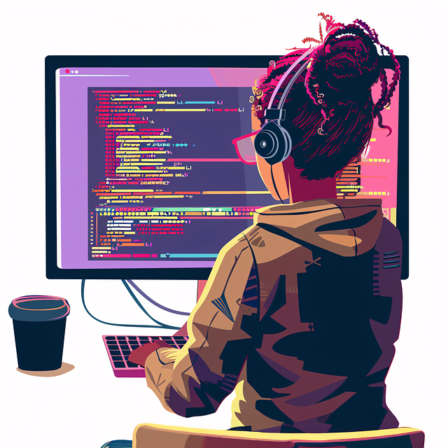 複雑なコードやエラー画面を見て困惑する人のイメージ