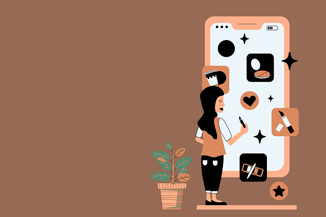 フリマアプリで売れた商品を見て喜ぶ人