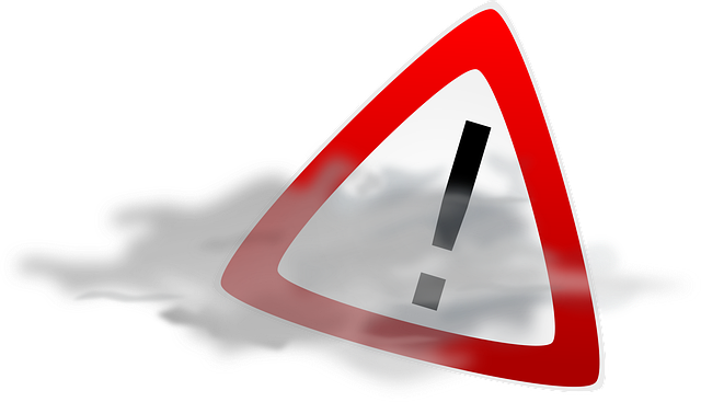 注意を促す標識とiPadのイラスト