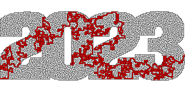 注意を促す標識と迷路のイメージ