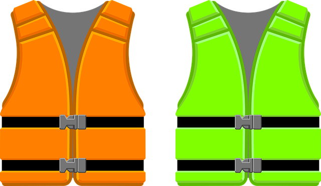 レザークラフトの作業中に注意を促す手のジェスチャー、安全ゴーグルと手袋を着用