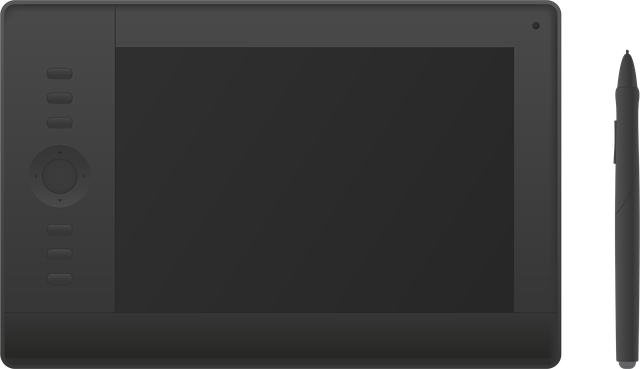 ペンタブレットとデジタルイラストを描く手元