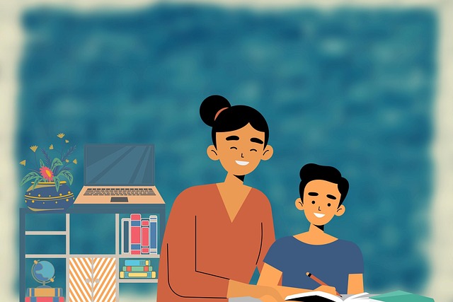 三味線の構え方を教える講師と生徒